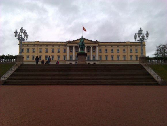 The Royal Palace on Christmas Day 2013. Oslo, Norway.